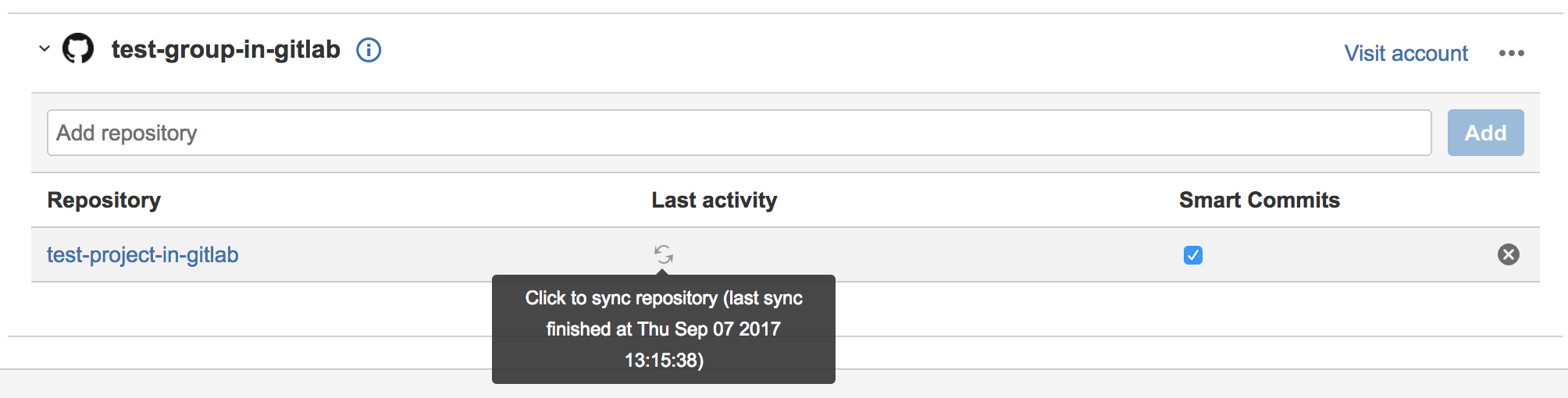 Refresh GitLab information in JIRA